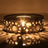 Glastal Cristal Tal calientaplatos té Calentador Calentador de café de Acero Inoxidable con portavelas luz de té y…